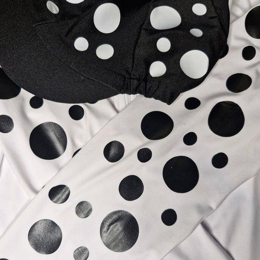 Spotburst design example — baselayer and hat silk