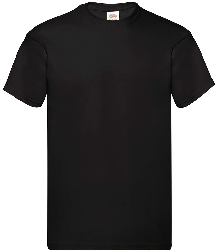 Black men's Fruit of the Loom Original T-shirt shown plain before personalisation