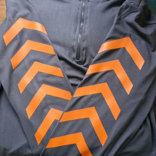 Chevron design example — baselayer and hat silk