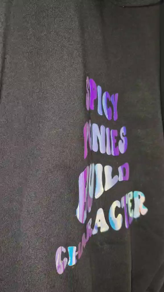 Holographic Spicy Ponies Build Character - Classic Hooded Sweatshirt