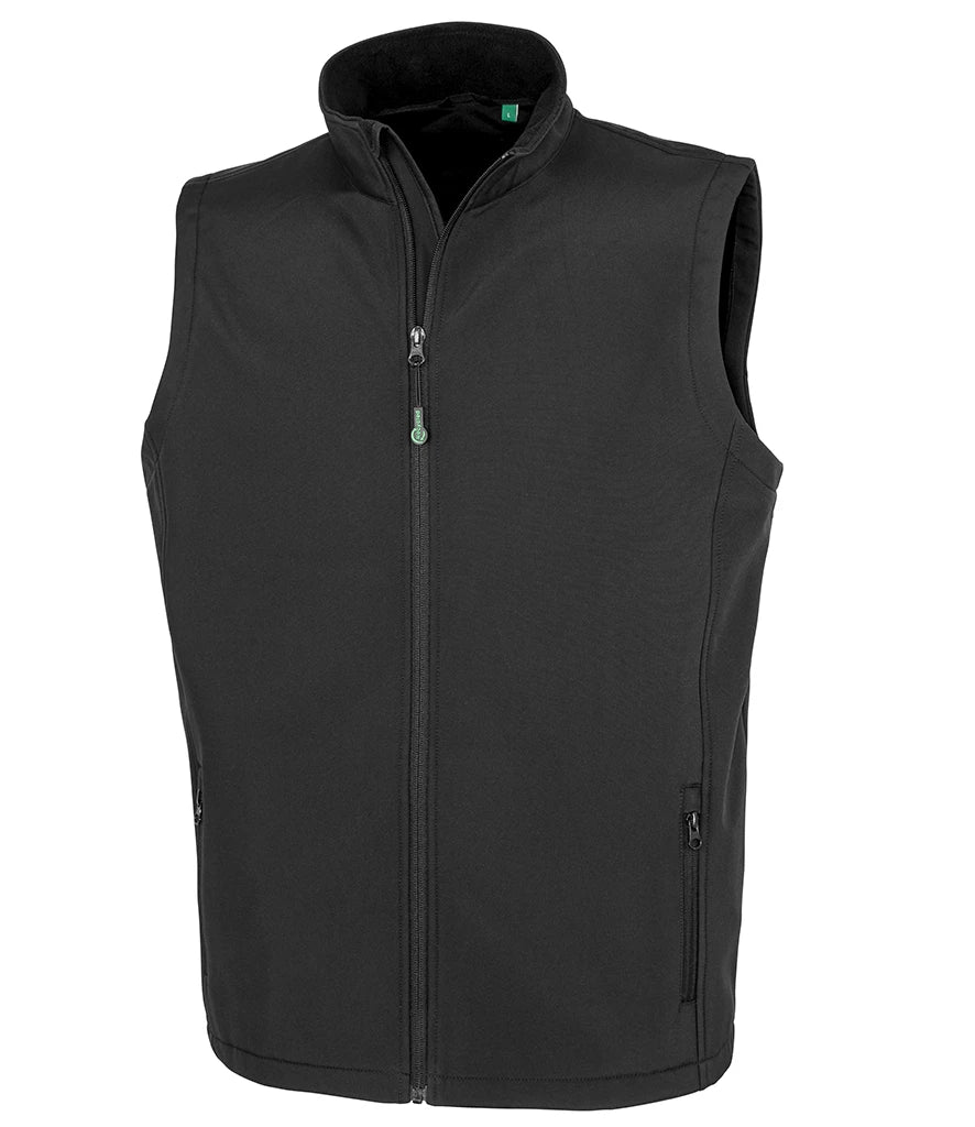 Black Result RS902M soft shell bodywarmer shown plain before personalisation