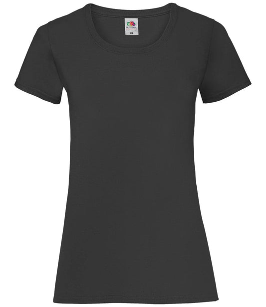 Black ladies’ T-shirt — supplier photo of plain garment before personalisation
